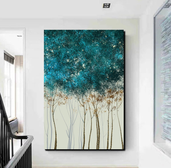 Tree Paintings, Simple Modern Art, Dining Room Wall Art Ideas, Buy Canvas Art Online, Simple Abstract Art, Large Acrylic Painting on Canvas-Grace Painting Crafts