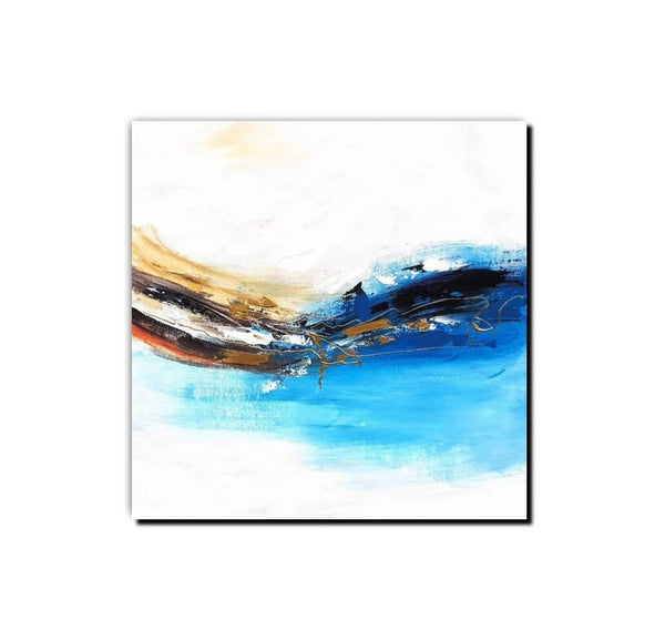 Simple Abstract Paintings, Bedroom Modern Paintings, Modern Contemporary Art, Acrylic Painting on Canvas, Blue Canvas Painting-Grace Painting Crafts