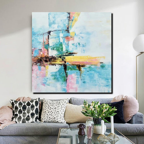 Simple Abstract Paintings, Dining Room Modern Wall Art, Modern Contemporary Art, Large Painting on Canvas, Acrylic Canvas Painting-Grace Painting Crafts