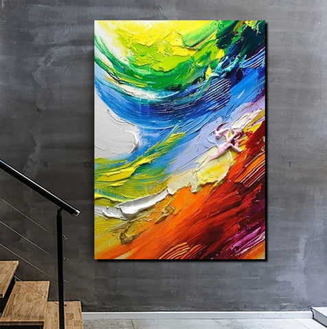 Contemporary Modern Art, Living Room Wall Art Ideas, Impasto Paintings, Buy Large Paintings Online, Palette Knife Paintings-Grace Painting Crafts