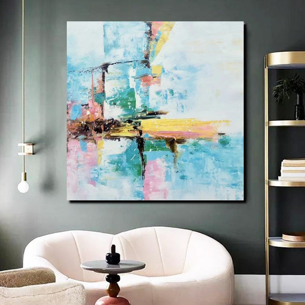 Simple Abstract Paintings, Dining Room Modern Wall Art, Modern Contemporary Art, Large Painting on Canvas, Acrylic Canvas Painting-Grace Painting Crafts