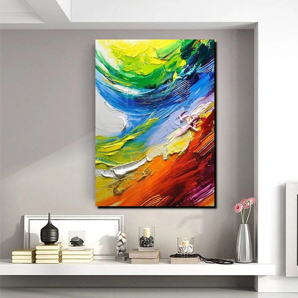 Contemporary Modern Art, Living Room Wall Art Ideas, Impasto Paintings, Buy Large Paintings Online, Palette Knife Paintings-Grace Painting Crafts