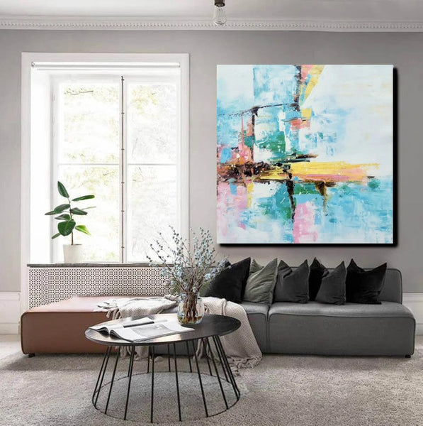 Simple Abstract Paintings, Dining Room Modern Wall Art, Modern Contemporary Art, Large Painting on Canvas, Acrylic Canvas Painting-Grace Painting Crafts