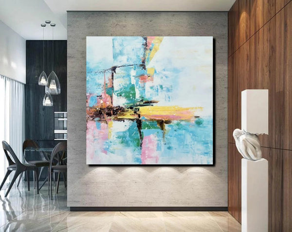 Simple Abstract Paintings, Dining Room Modern Wall Art, Modern Contemporary Art, Large Painting on Canvas, Acrylic Canvas Painting-Grace Painting Crafts