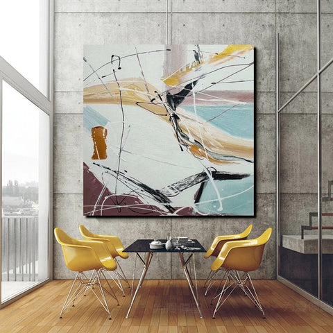 Simple Acrylic Paintings, Bedroom Modern Wall Art, Modern Contemporary Art, Large Painting Behind Sofa, Acrylic Canvas Painting-Grace Painting Crafts