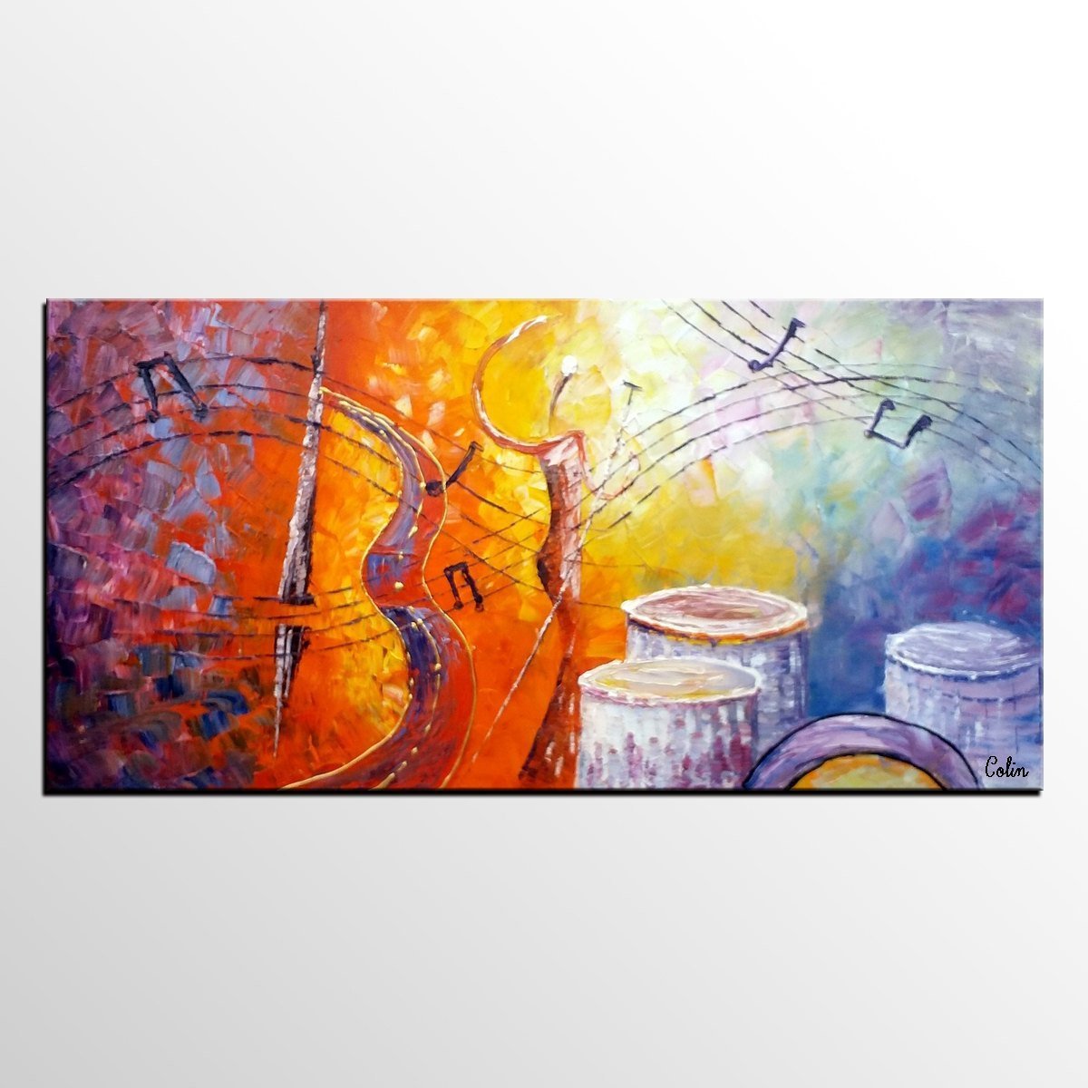 Violin Music Art, Canvas Wall Art, Abstract Art Painting, Bedroom Wall Art, Canvas Art, Modern Art, Contemporary Art-Grace Painting Crafts