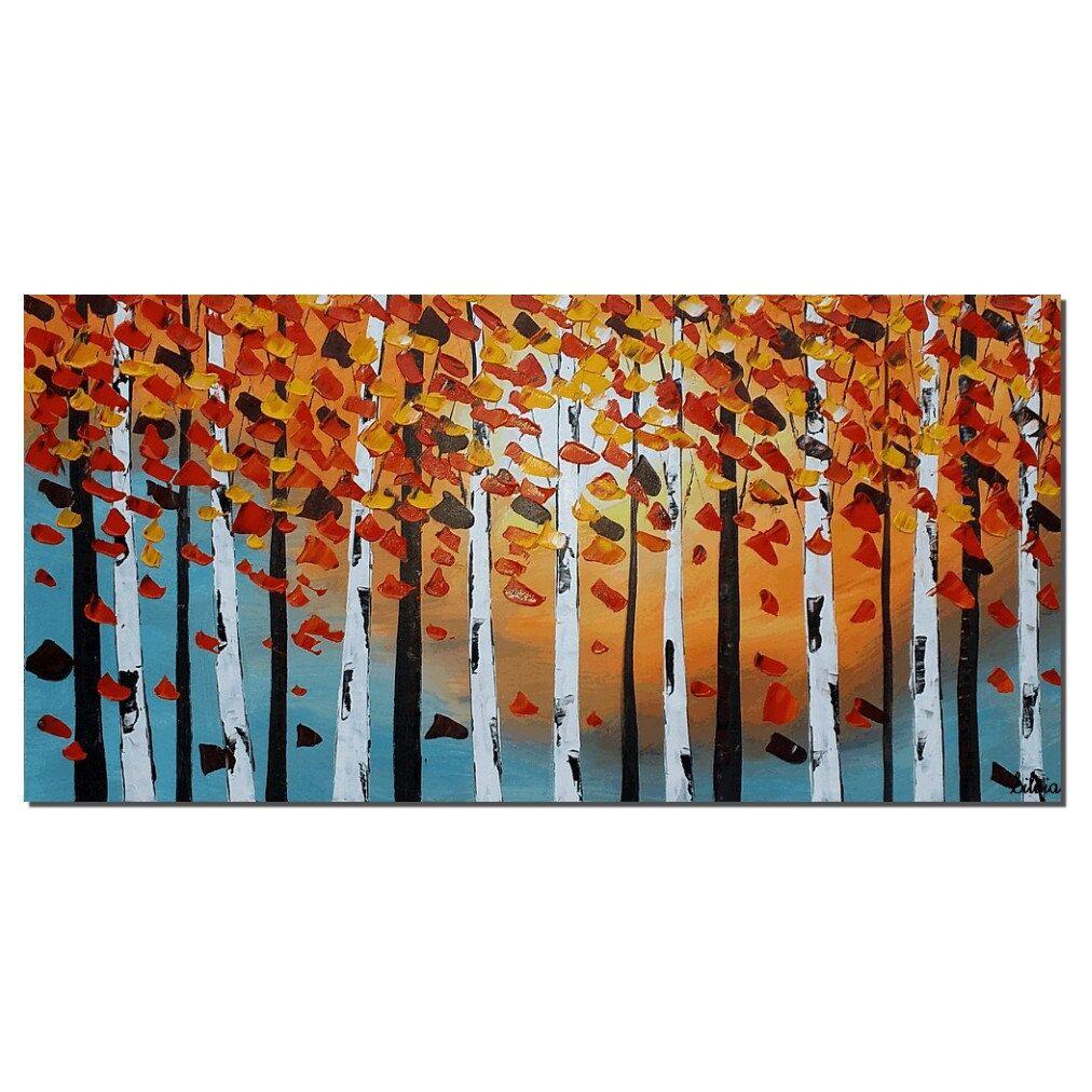 Art Painting, Contemporary Art, Birch Tree Painting, Modern Artwork, Abstract Art Painting, Painting for Sale-Grace Painting Crafts