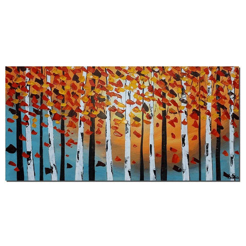 Art Painting, Contemporary Art, Birch Tree Painting, Modern Artwork, Abstract Art Painting, Painting for Sale-Grace Painting Crafts