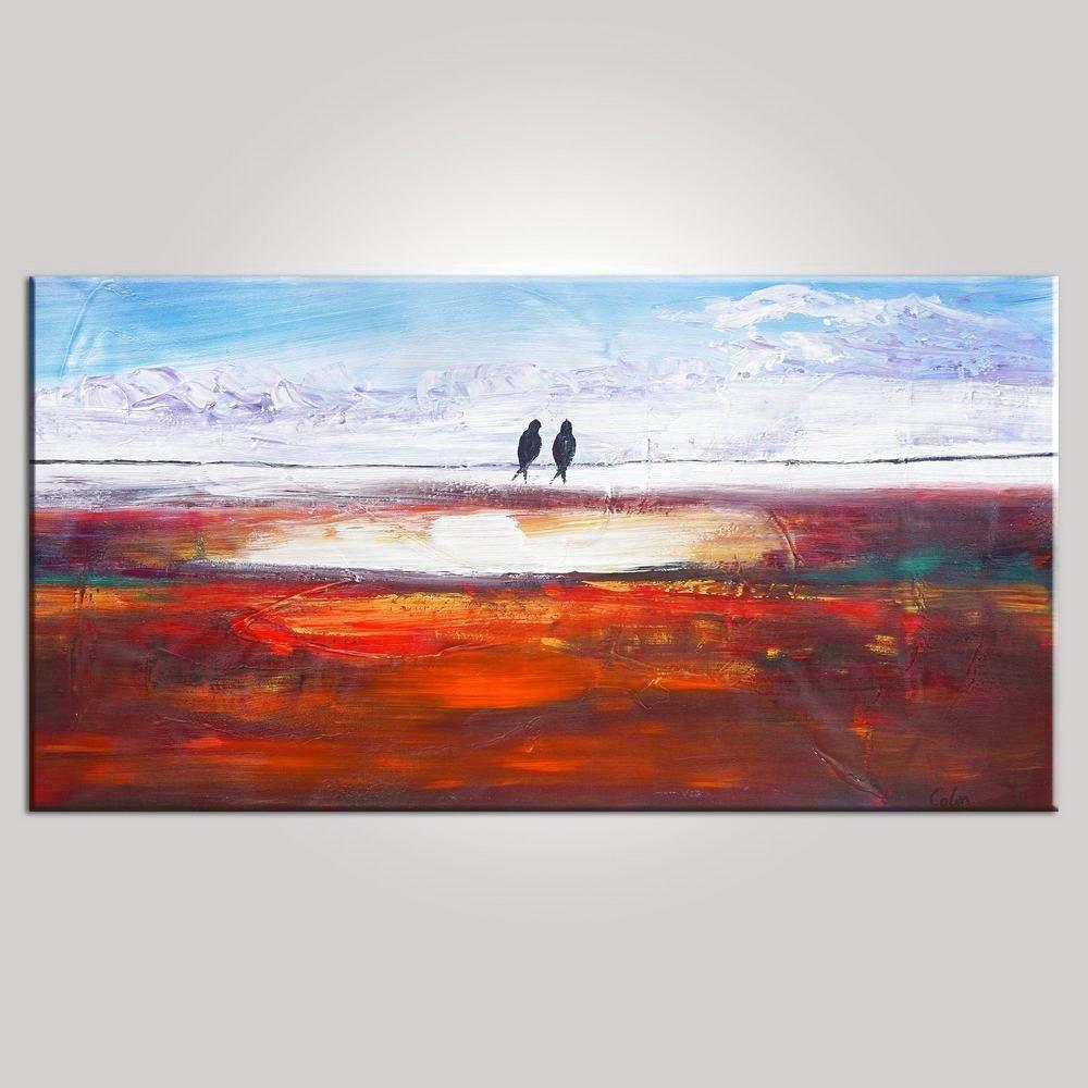 Love Birds Painting, Painting for Sale, Abstract Wall Art, Modern Art, Contemporary Painting, Abstract Painting, Bedroom Wall Art, Wedding Gift-Grace Painting Crafts