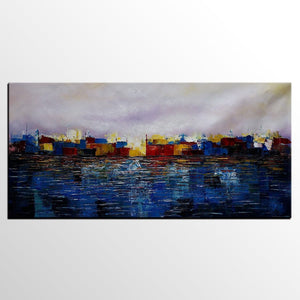 Abstract Artwork, Contemporary Wall Art, Modern Art, Cityscape Painting, Art for Sale, Abstract Art Painting, Living Room Wall Art, Canvas Art-Grace Painting Crafts