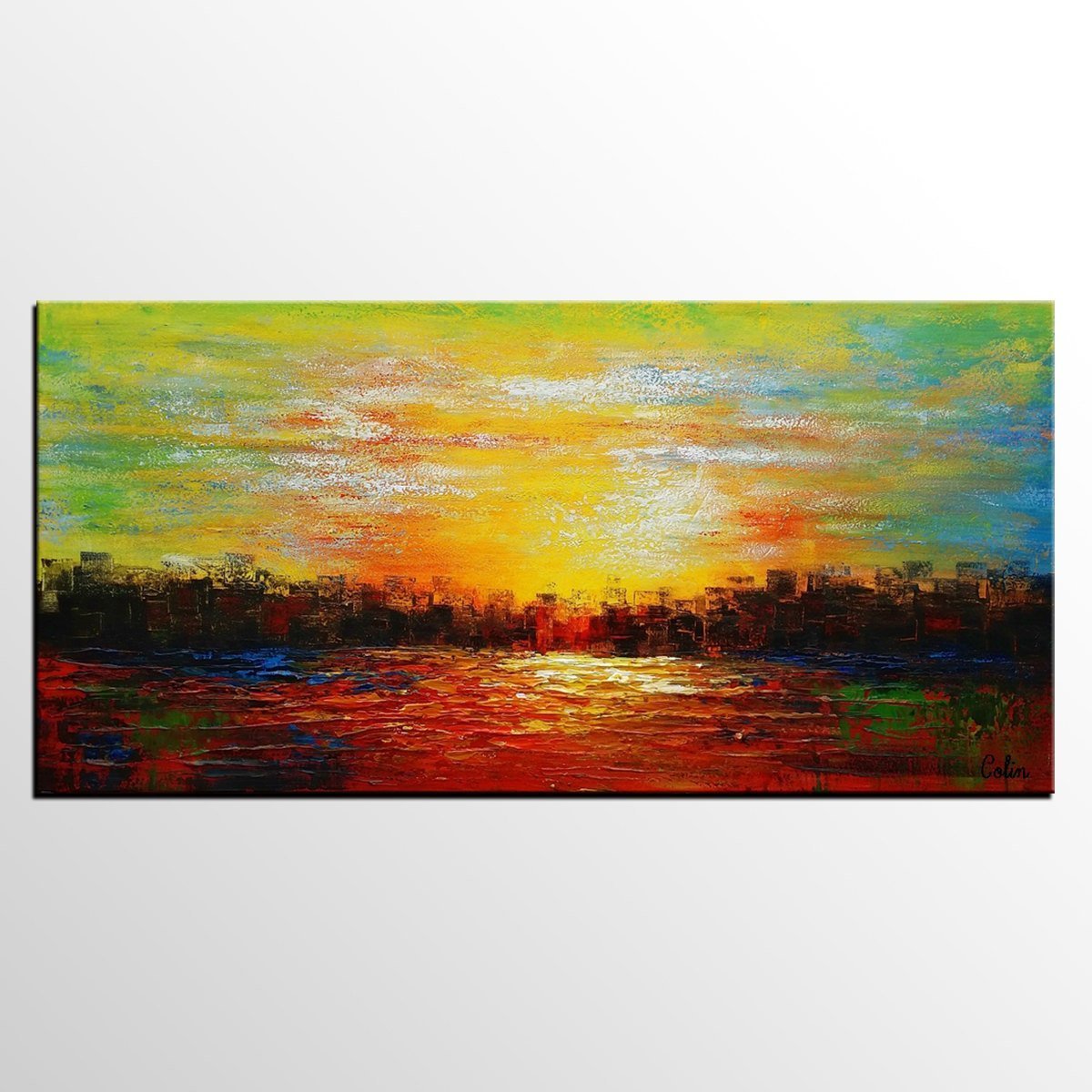 Cityscape Painting, Modern Art, Painting for Sale, Canvas Art, Contemporary Art-Grace Painting Crafts