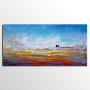 Modern Art, Abstract Art, Contemporary Wall Art, Love Birds Painting, Painting for Sale, Abstract Art Painting, Canvas Art-Grace Painting Crafts