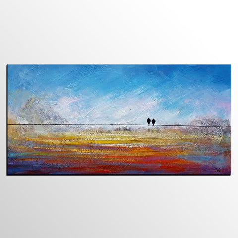 Modern Art, Abstract Art, Contemporary Wall Art, Love Birds Painting, Painting for Sale, Abstract Art Painting, Canvas Art-Grace Painting Crafts