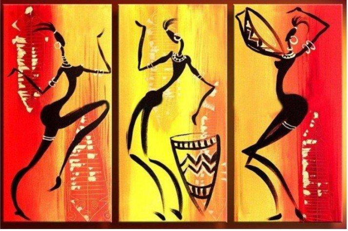 Bedroom Wall Art Paintings, African Woman Dancing Painting, African Girl Painting, Extra Large Painting on Canvas, Buy Paintings Online-Grace Painting Crafts