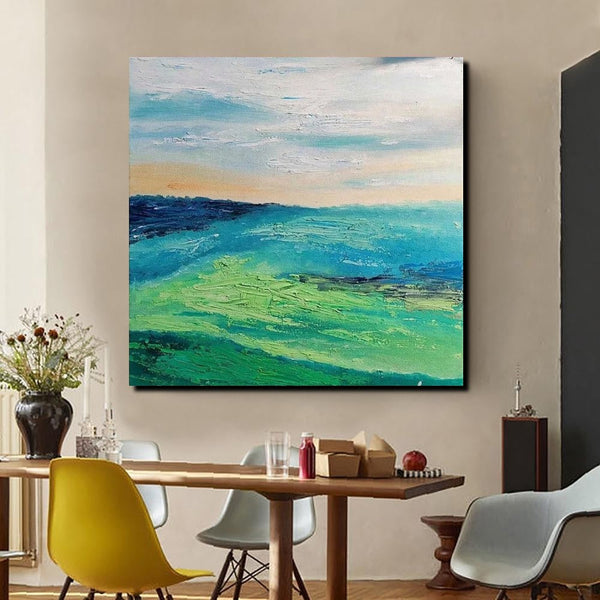 Landscape Acrylic Paintings, Abstract Landscape Painting, Modern Paintings for Living Room, Heavy Texture Painting, Large Painting Behind Sofa-Grace Painting Crafts