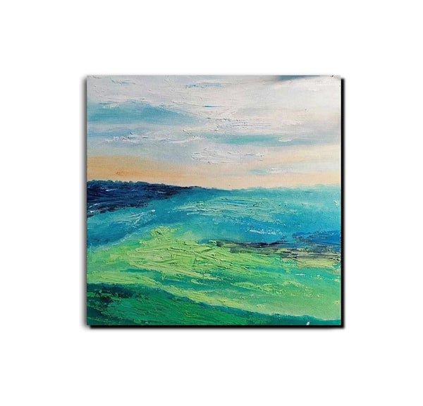 Landscape Acrylic Paintings, Abstract Landscape Painting, Modern Paintings for Living Room, Heavy Texture Painting, Large Painting Behind Sofa-Grace Painting Crafts