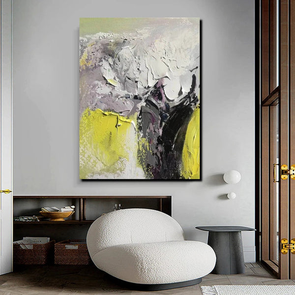 Living Room Abstract Paintings, Hand Painted Canvas Paintings, Heavy Texture Paintings, Palette Knife Painting, Modern Acrylic Painting-Grace Painting Crafts