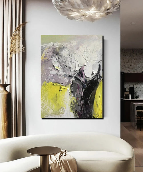Living Room Abstract Paintings, Hand Painted Canvas Paintings, Heavy Texture Paintings, Palette Knife Painting, Modern Acrylic Painting-Grace Painting Crafts