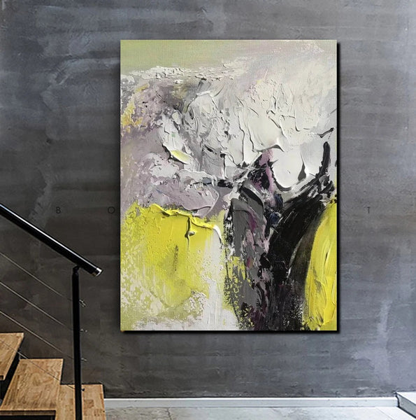 Living Room Abstract Paintings, Hand Painted Canvas Paintings, Heavy Texture Paintings, Palette Knife Painting, Modern Acrylic Painting-Grace Painting Crafts