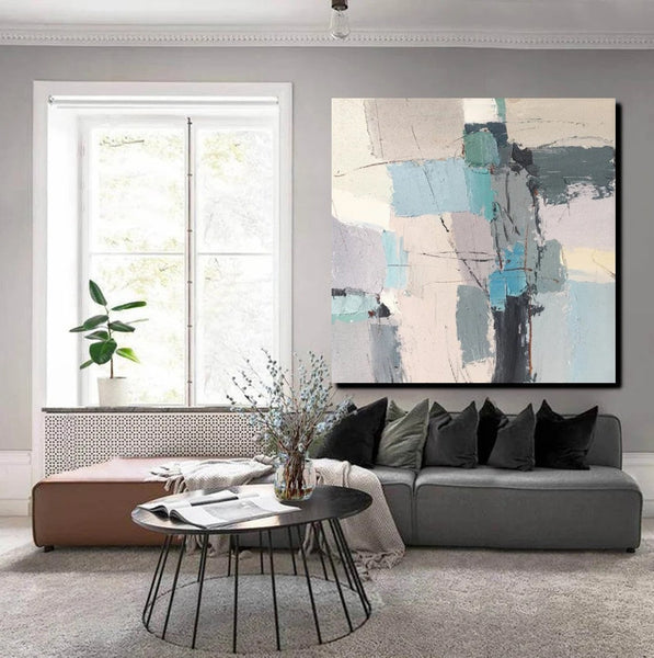 Simple Wall Art Paintings, Living Room Modern Wall Art, Modern Contemporary Art, Large Painting Behind Sofa, Acrylic Canvas Painting-Grace Painting Crafts