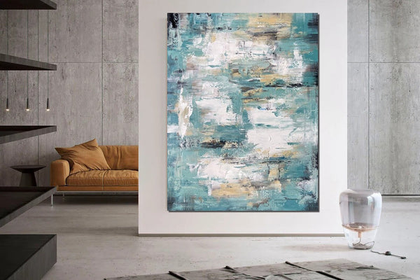 Modern Abstract Painting, Simple Wall Art Ideas for Dining Room, Heavy Texture Painting, Bedroom Abstract Paintings, Large Acrylic Canvas Paintings-Grace Painting Crafts