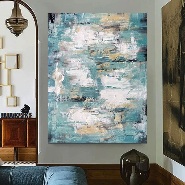 Modern Abstract Painting, Simple Wall Art Ideas for Dining Room, Heavy Texture Painting, Bedroom Abstract Paintings, Large Acrylic Canvas Paintings-Grace Painting Crafts