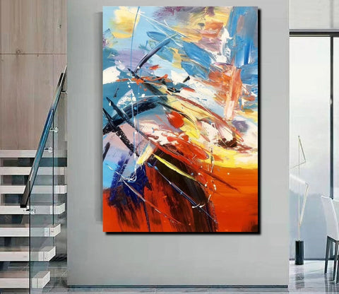 Living Room Modern Paintings, Acylic Canvas Paintings, Large Painting on Canvas, Modern Abstract Painting-Grace Painting Crafts
