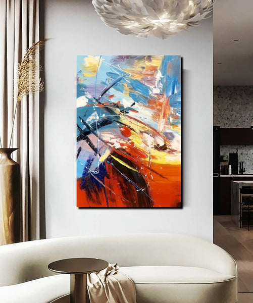 Living Room Modern Paintings, Acylic Canvas Paintings, Large Painting on Canvas, Modern Abstract Painting-Grace Painting Crafts