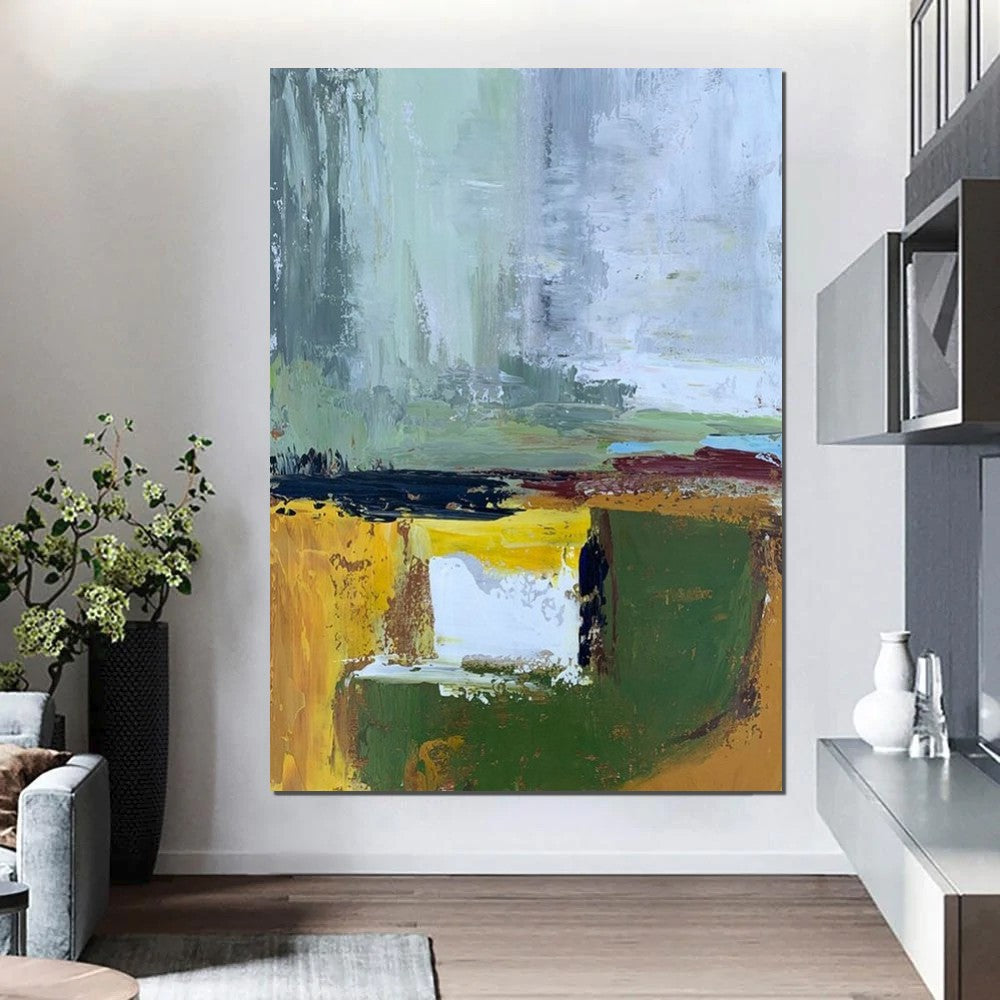 Wall Art Paintings for Living Room, Simple Green Modern Art, Simple Abstract Painting, Large Canvas Paintings for Bedroom, Buy Paintings Online-Grace Painting Crafts