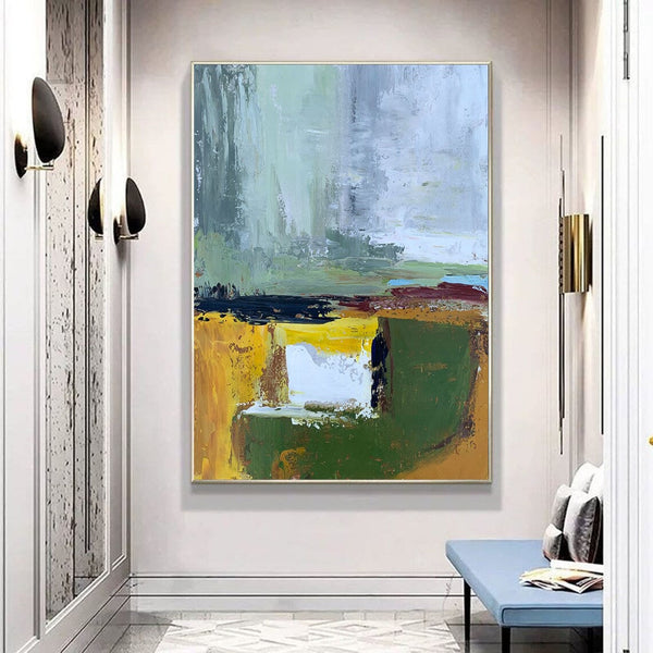 Wall Art Paintings for Living Room, Simple Green Modern Art, Simple Abstract Painting, Large Canvas Paintings for Bedroom, Buy Paintings Online-Grace Painting Crafts