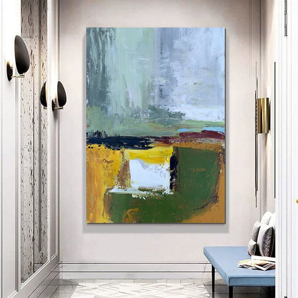 Wall Art Paintings for Living Room, Simple Green Modern Art, Simple Abstract Painting, Large Canvas Paintings for Bedroom, Buy Paintings Online-Grace Painting Crafts