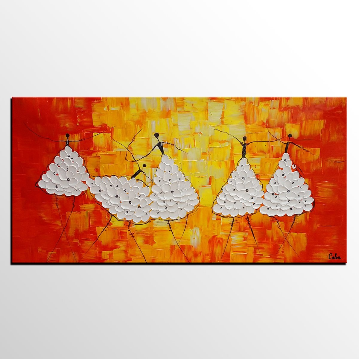 Simple Modern Art, Living Room Canvas Painting, Ballet Dancer Painting, Acrylic Painting on Canvas, Abstract Painting for Sale-Grace Painting Crafts