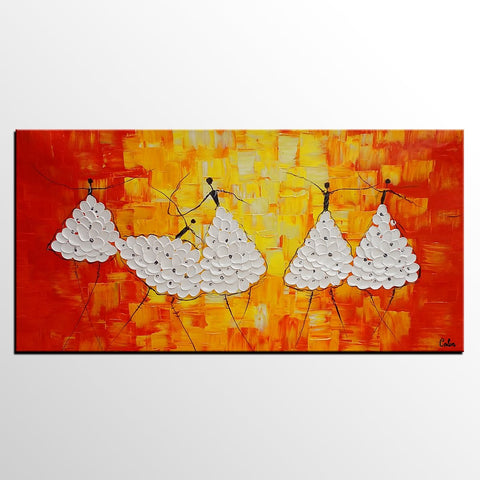 Simple Modern Art, Living Room Canvas Painting, Ballet Dancer Painting, Acrylic Painting on Canvas, Abstract Painting for Sale-Grace Painting Crafts