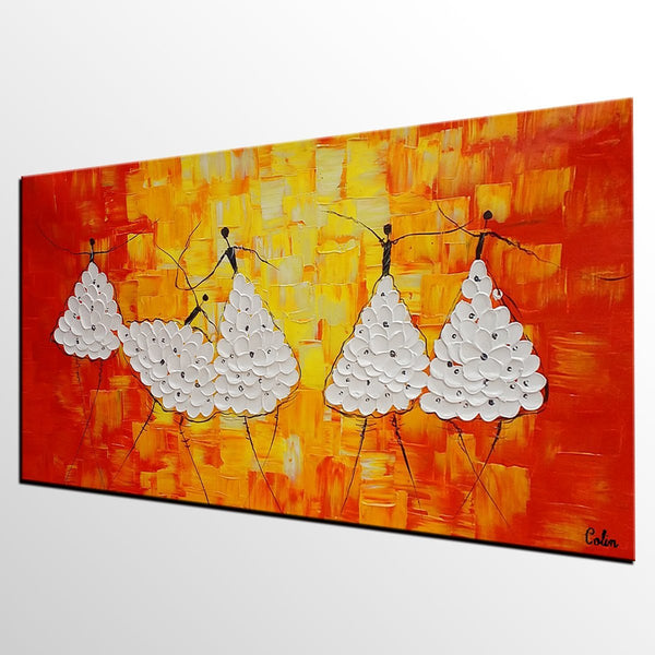 Simple Modern Art, Living Room Canvas Painting, Ballet Dancer Painting, Acrylic Painting on Canvas, Abstract Painting for Sale-Grace Painting Crafts
