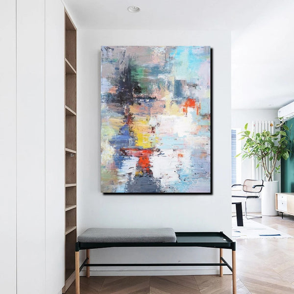 Modern Paintings Behind Sofa, Acrylic Paintings on Canvas, Large Painting for Sale, Contemporary Canvas Wall Art, Buy Paintings Online-Grace Painting Crafts