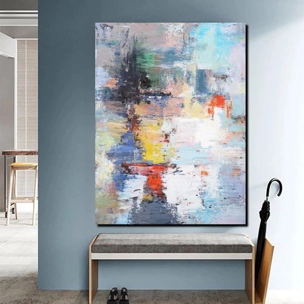 Modern Paintings Behind Sofa, Acrylic Paintings on Canvas, Large Painting for Sale, Contemporary Canvas Wall Art, Buy Paintings Online-Grace Painting Crafts