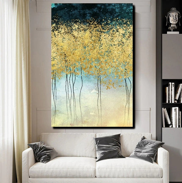 Simple Modern Art, Bedroom Wall Art Ideas, Tree Paintings, Buy Wall Art Online, Simple Abstract Art, Large Acrylic Painting on Canvas-Grace Painting Crafts