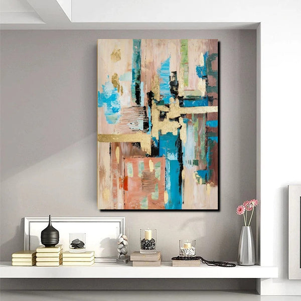 Abstract Paintings for Dining Room, Modern Paintings Behind Sofa, Palette Knife Canvas Art, Impasto Wall Art, Buy Paintings Online-Grace Painting Crafts