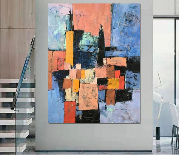 Simple Wall Art Ideas, Modern Abstract Painting, Contemporary Abstract Paintings for Living Room, Buy Art Online, Large Acrylic Canvas Paintings-Grace Painting Crafts